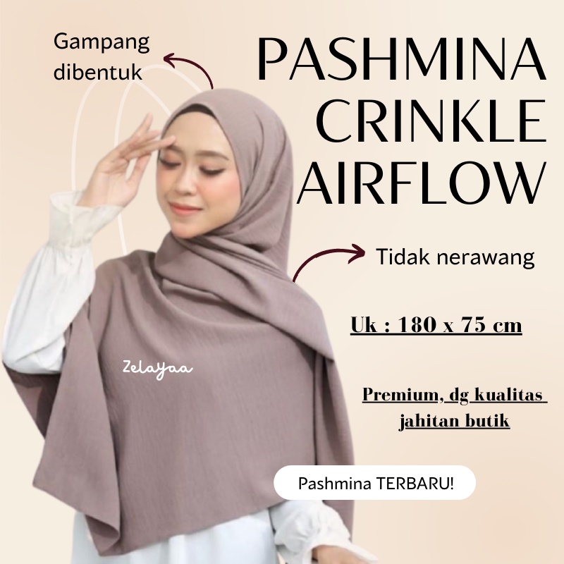 PASHMINA CRINKLE AIRFLOW | Anti Nerawang | PASMINA TERBARU | CRINKLE AIRFLOW PREMIUM