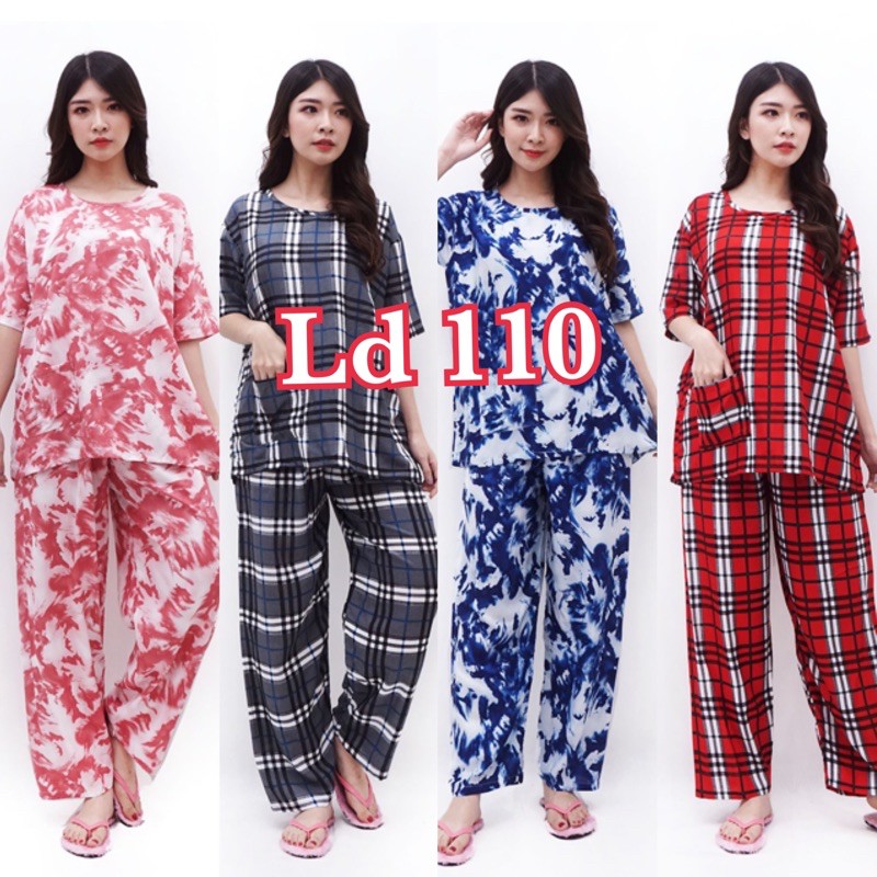 setelan set rayon viscose lengan pendek celana panjang