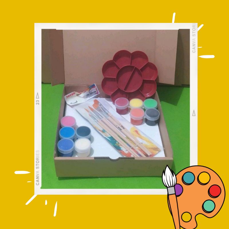 

DIY Painting Kit Set Lengkap Melukis Canvas
