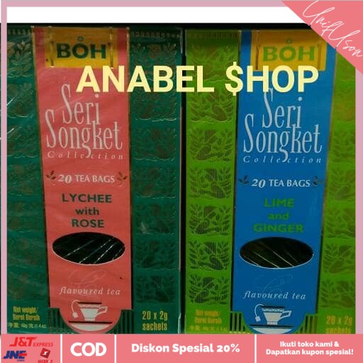 

⭐COD⭐ Teh Boh Seri Songket Collection Tea Bag Flavoured Import - Lychee rose