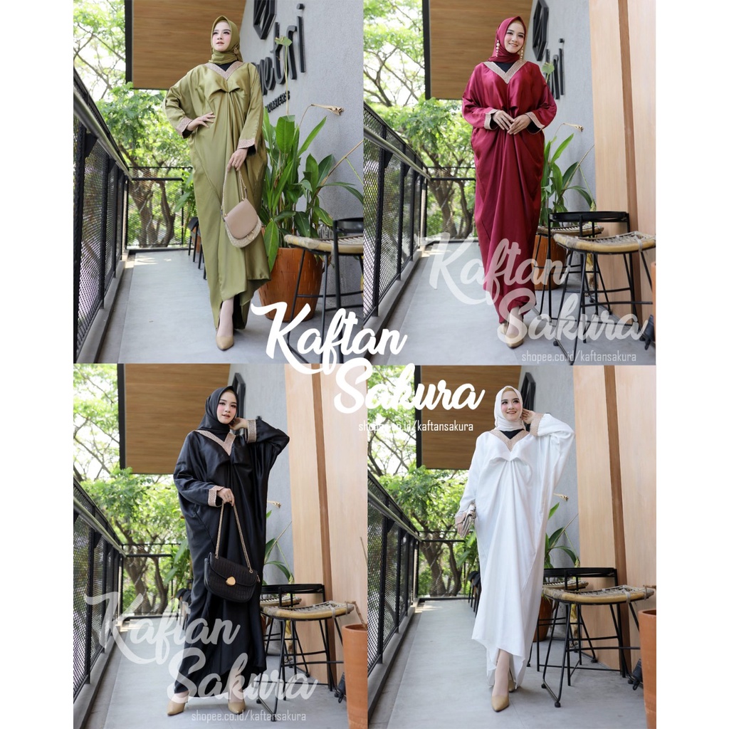 kaftan wanita terbaru bahan satin roberto cavali muat sampai jumbo XXL kaftan modern terbaru