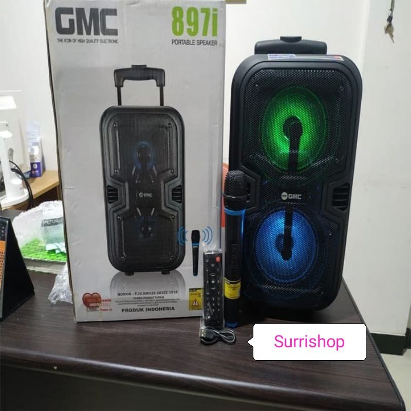 Speaker GMC 897i bluetooth portabel  Multimedia + Microphone Wireless