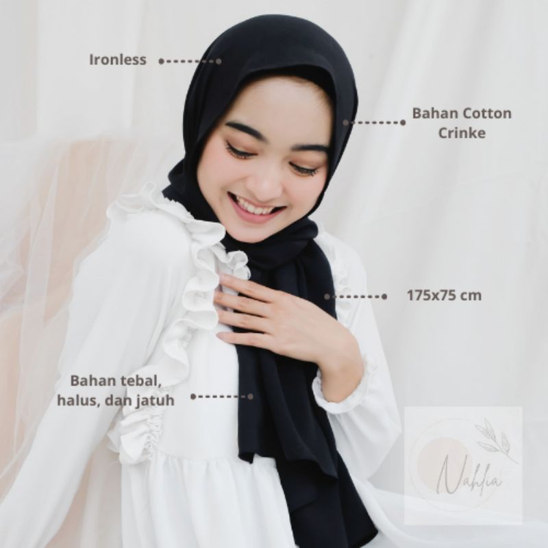 Crinkle Shawl | Hijab Instan Tali Bahan KatunCrinkle