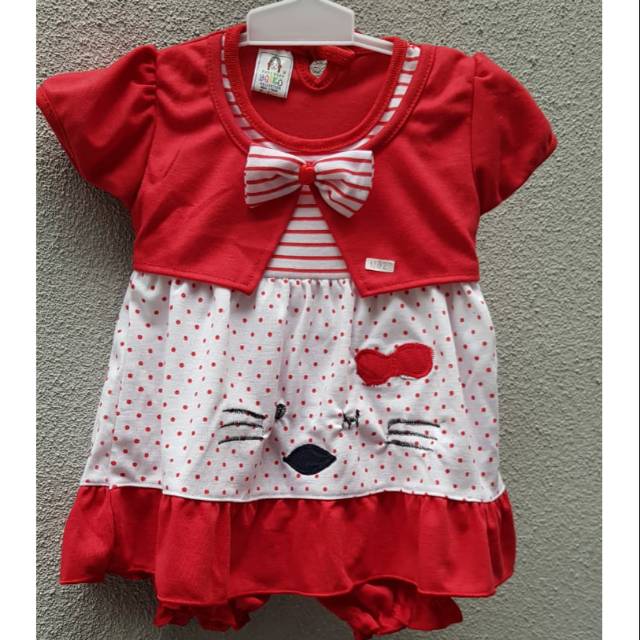 Rok balita perempuan motif onde kucing