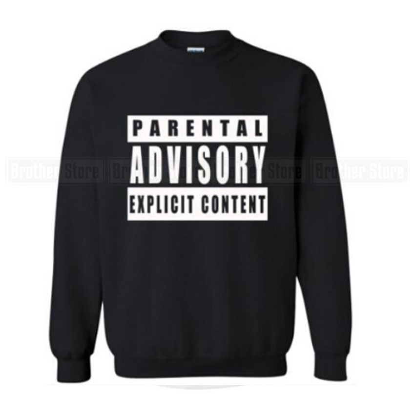 Store Sweater Parental Advisory White - Black Premium
