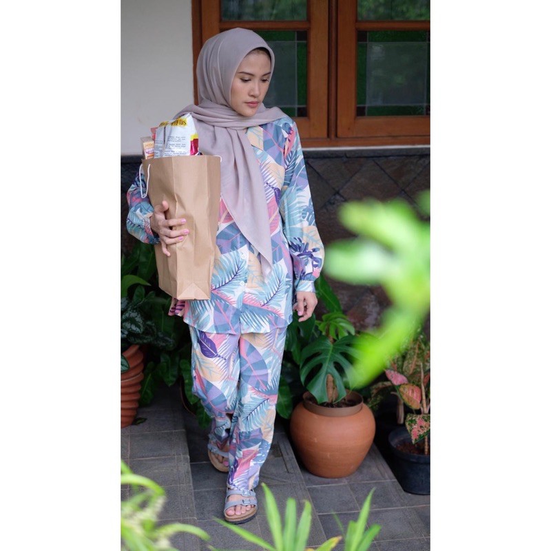 ONE SET SETCEL PAJAMAS SETELAN ATASAN CELANA BAHAN RAYON ADEM PREMIUM