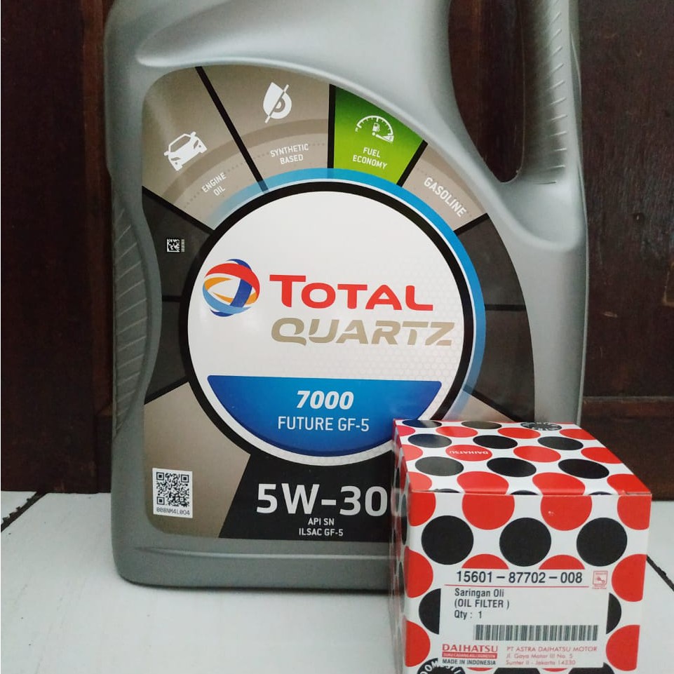 Oli Total Quartz 7000 Future 5w-30 4L + Filter Oli Daihatsu