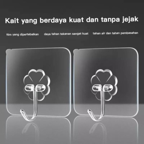 Gantungan Hook Magic Tempel Hook Ajaib Aksesori Kamar Mandi Kait Dipasang Dinding Bebas Paku