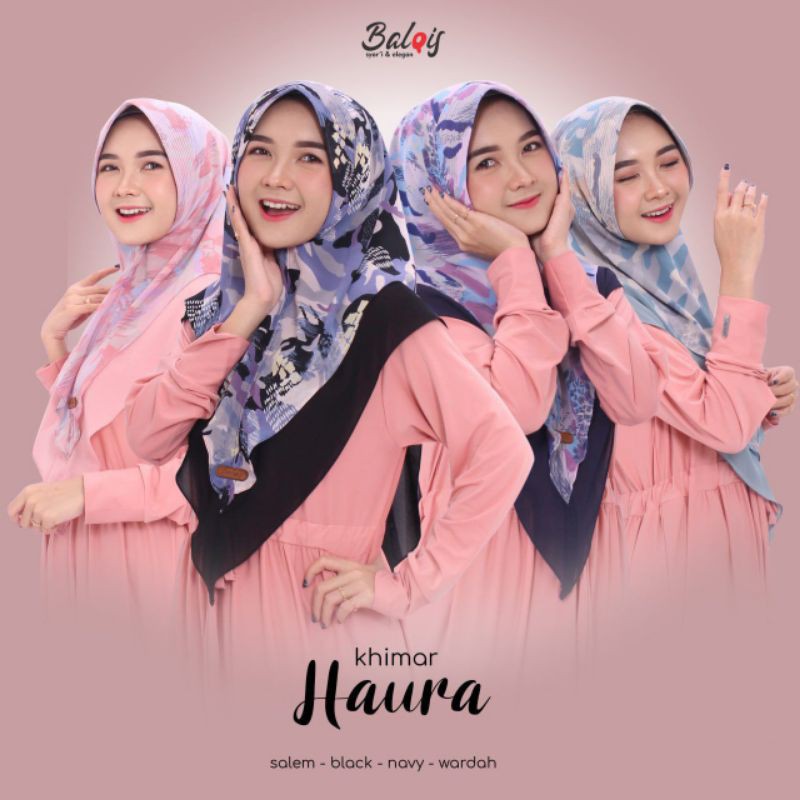 Jilbab Instan Haura/jilbab balqis/ceruty/2 layer/jilbab motif