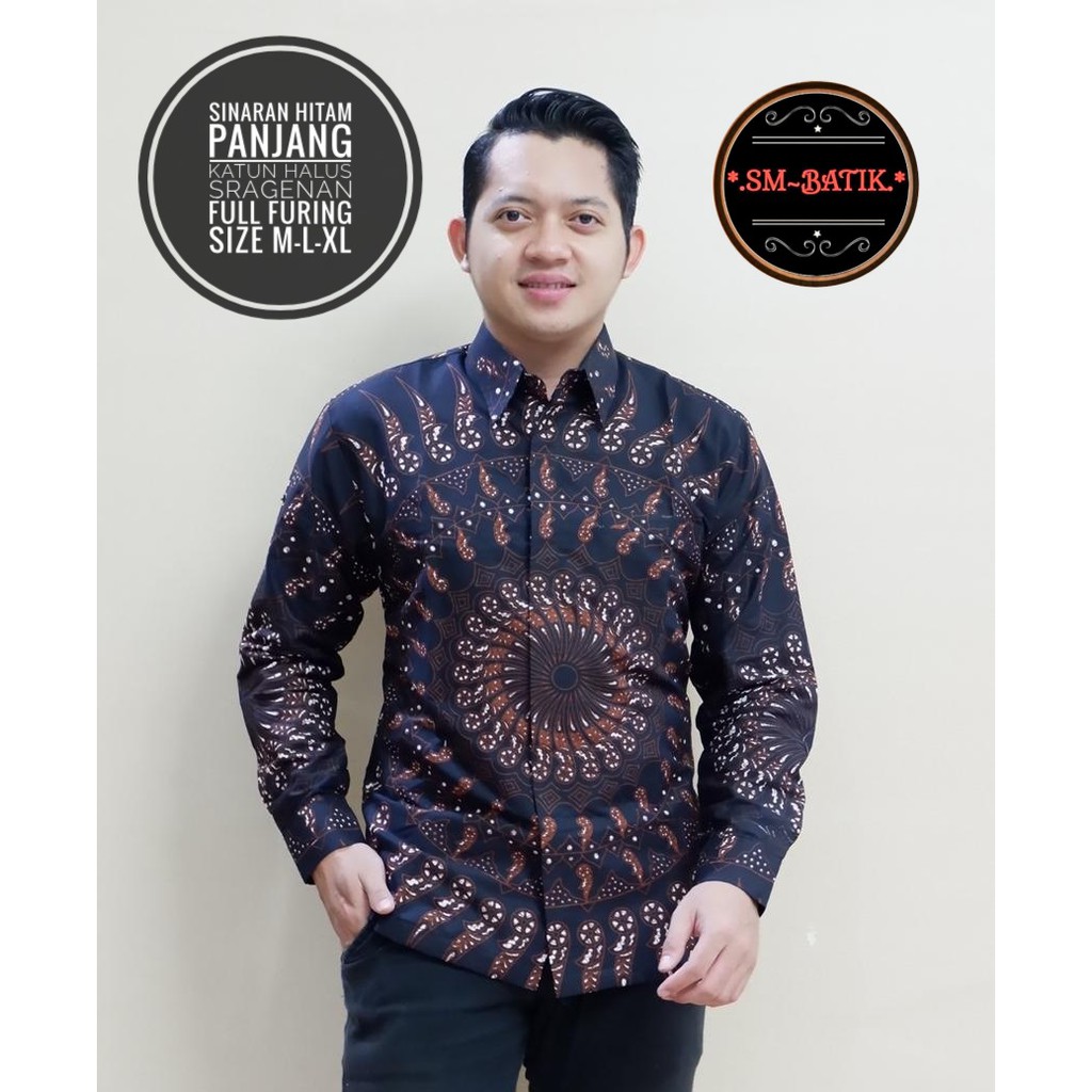 SINARAN HITAM SM BATIKSOLOAMANAH BAJU KEMEJA BATIK SOLO PRIA LENGAN PANJANG PENDEK LAPIS FURING ATASAN BATIK PREMIUM MODERN KATUN HALUS CENDRAWASIH UNGU BANGAU LEMON WISAKA MERAH PARANG KAWIBAWAN PERMANA MERAH BANGAU LEMON PANJI LESMONO NAVY GUNARDO BIMO