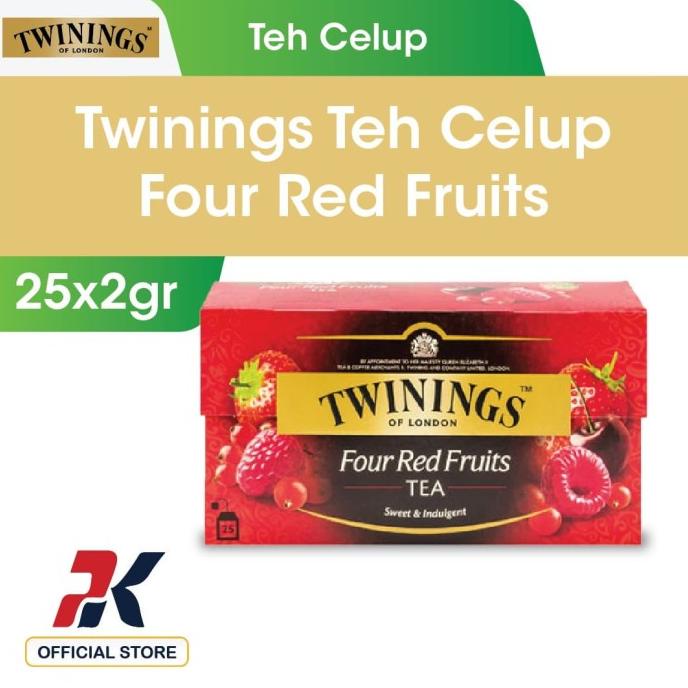

[ COD ] Twinings Four Red Fruits Flavoured Tea 25x2gr MURAH Kode 1106
