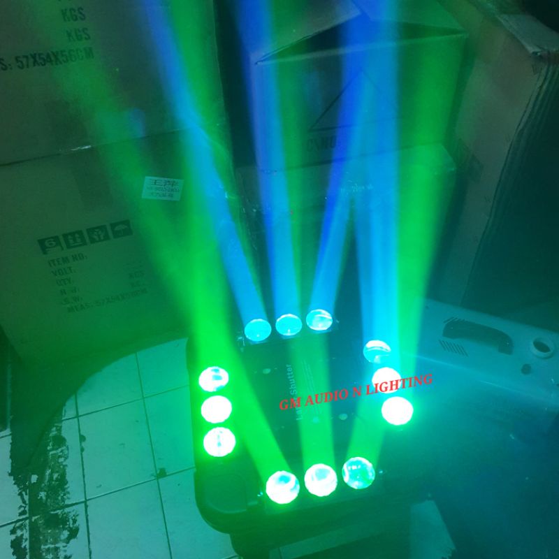 LAMPU PANGGUNG MOVING HEAD SPIDER 12X10W FULLCOLOR PLUS LASER RG
