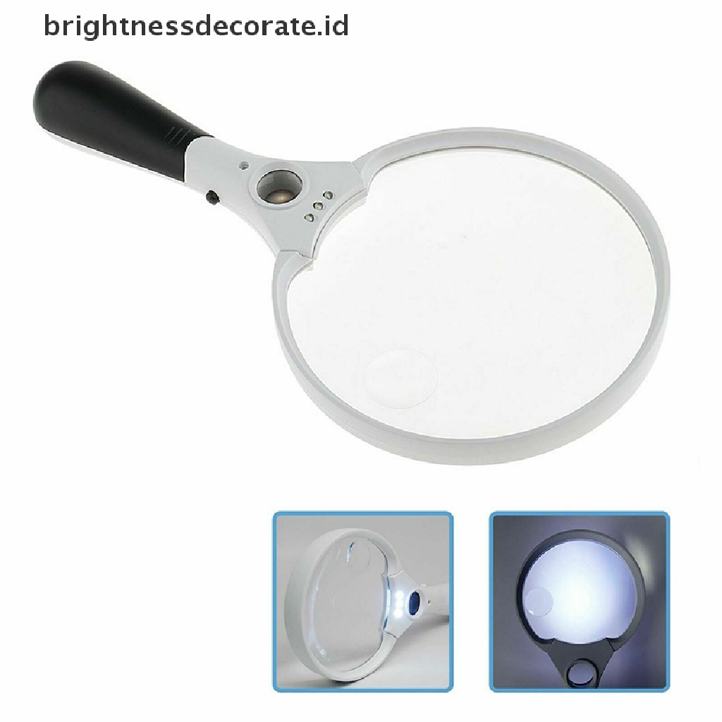 Kaca Pembesar 25x Extra Besar Dengan 3 Lampu Led