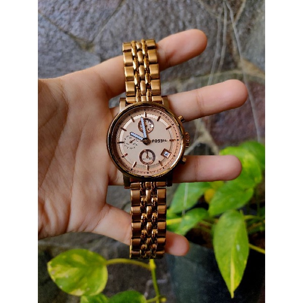 PRELOVED PL JAM WATCH FOSSIL BOYFRIEND BOY FRIEND BF ROSEGOLD ROSE GOLD RG SILVER ES3380 ES-3380 ES 
