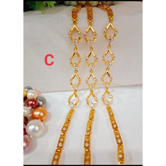 Gelang tangan wanita titanium motif terbaru gold lapis emas 24 K,