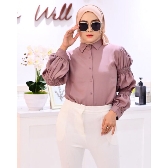 ZURI SHIRT KEMEJA WANITA POLOS LENGAN PANJANG//SHAKILA PREMIUM