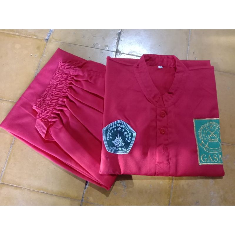 Setelan sakral pagar nusa/sakral gasmi/baju pencak/seragam pencak silat Pagar nusa gasmi merah