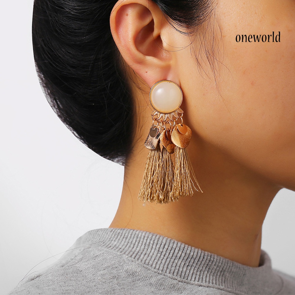 OW@ Bohemian Women Tassel Dangle Drop Ear Stud Statement Party Earrings Jewelry