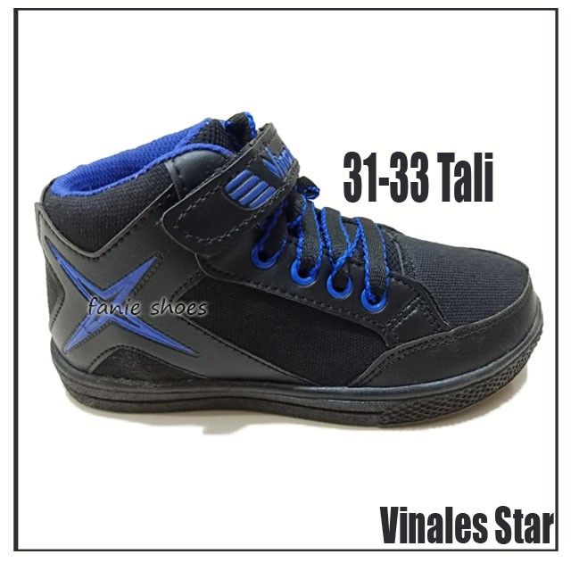 Vinales Star 28-33 / Sepatu Sekolah Hitam Anak Laki Murah / Sepatu Boots Anak Laki