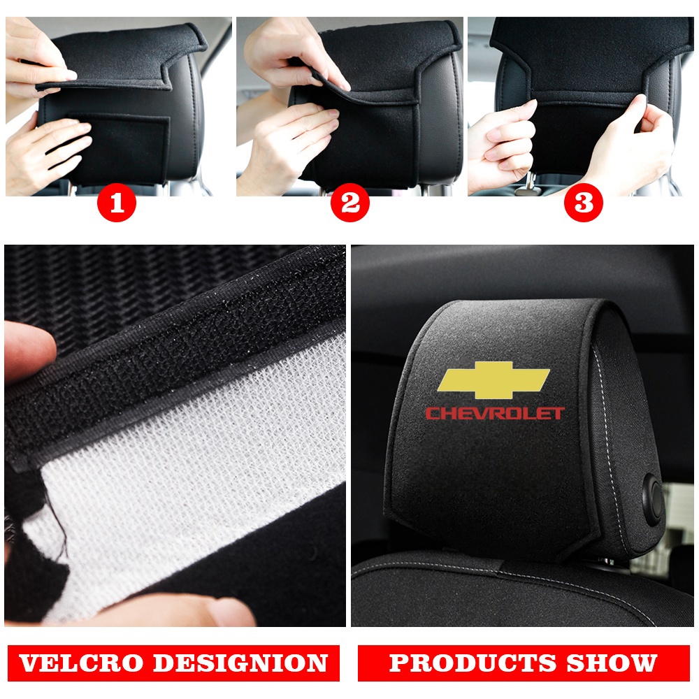 2pcs Cover Pelindung Bantalan Sandaran Kepala Jok Mobil Untuk Chevrolet Captiva Cruze Trax Aveo Volt