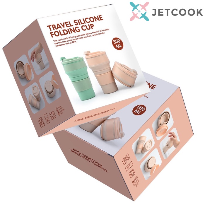 JetCook Collapsible Cup / Foldable Cup 500ml - Gelas Lipat Silicone Portable Tahan Panas