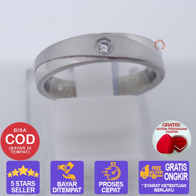 Lovelybutik Widuri Cincin Titanium anti Karat Wanita - SILVER