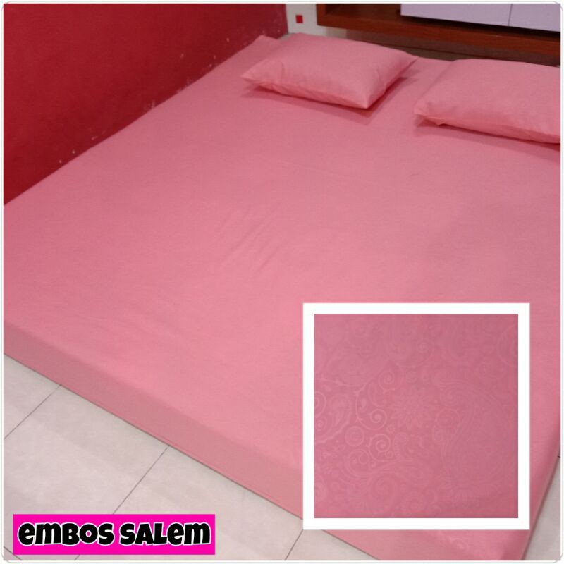 SPREI PUTIH POLOS 180X200 160X200 SEPRAI HOMEMADE WHITE EMBOS HOTEL VILA BEDCOVER RUMAH SAKIT MURAH