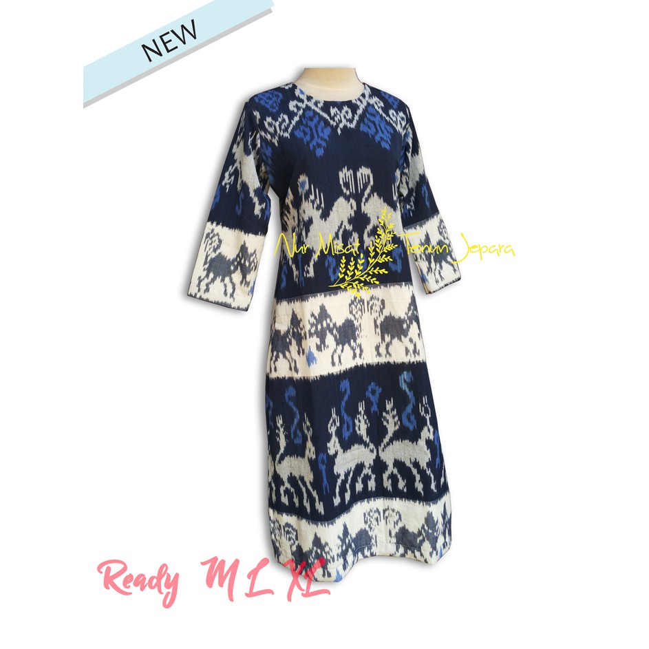 Dress panjang tenun jepara tenun blangket tenun troso tenun ntt kaliuda putih