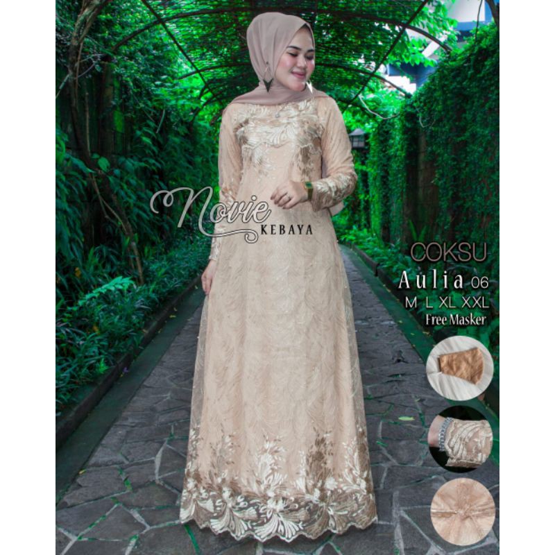 gamis tutu aulia mutiara/baju brokat/baju wisuda/baju pesta/brokat model terbaru