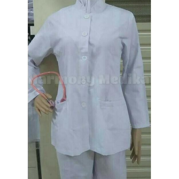 Baju Perawat Bidan Dinas AKPER AKBID Wanita Lengan Panjang - S