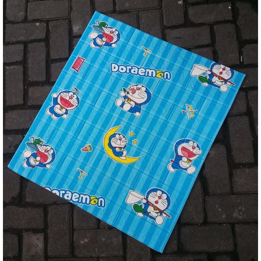 Wallpaper Dinding 3D Bata 70 x 77 cm Brick Foam Doraemon Hello Kitty - Hello Kity