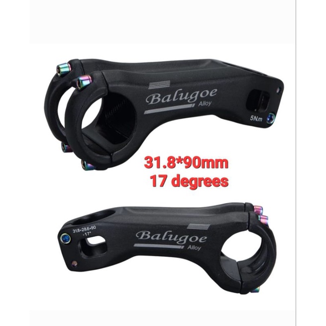 Balugoe Stem Sepeda 31.8mm Panjang 90 mm 17 Derajat Alloy Stem Handlebar Sepeda