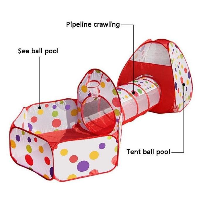 TENDA ANAK TEROWONGAN KERANJANG MANDI BOLA