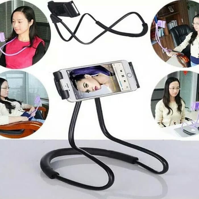 LAZY NECK cell phone stan mount necklace / holder HP leher