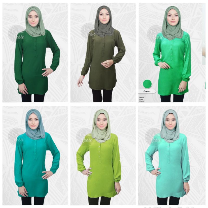Blouse Polos Rayon - Turkish - Minty - Lime Green - Dark green - Dark Olive - Fathin Basic