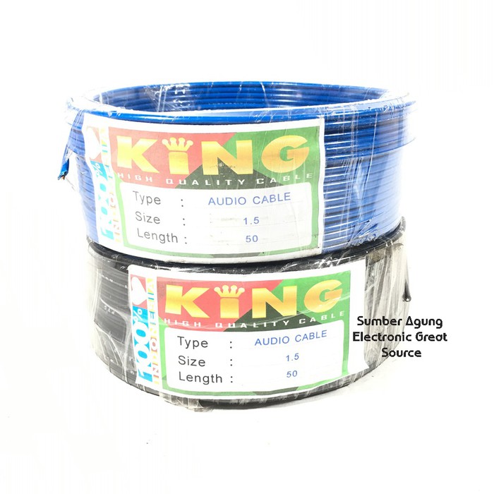 Kabel NYA King 1.5 Panjang 50 Untuk Listrik Tunggal Warna Hitam Biru Merah Kuning