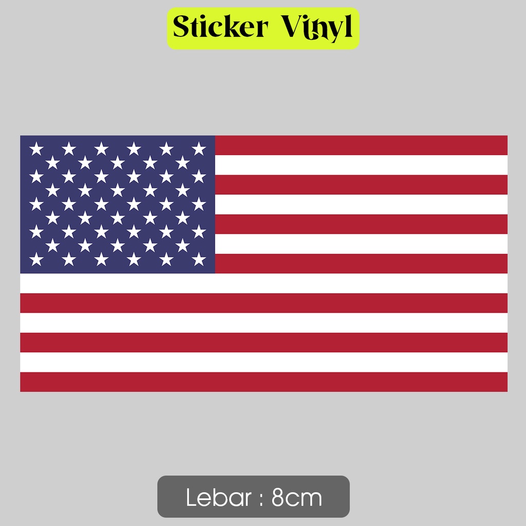 

Stiker USA Amerika Serikat United States Sticker Vinyl Satuaan Motif Bendera Negara Dunia Bahan Anti Air