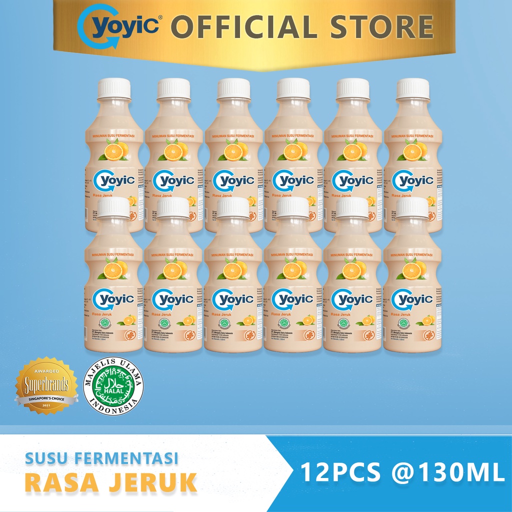 Yoyic Susu Fermentasi Rasa Jeruk 130ml x 12pcs