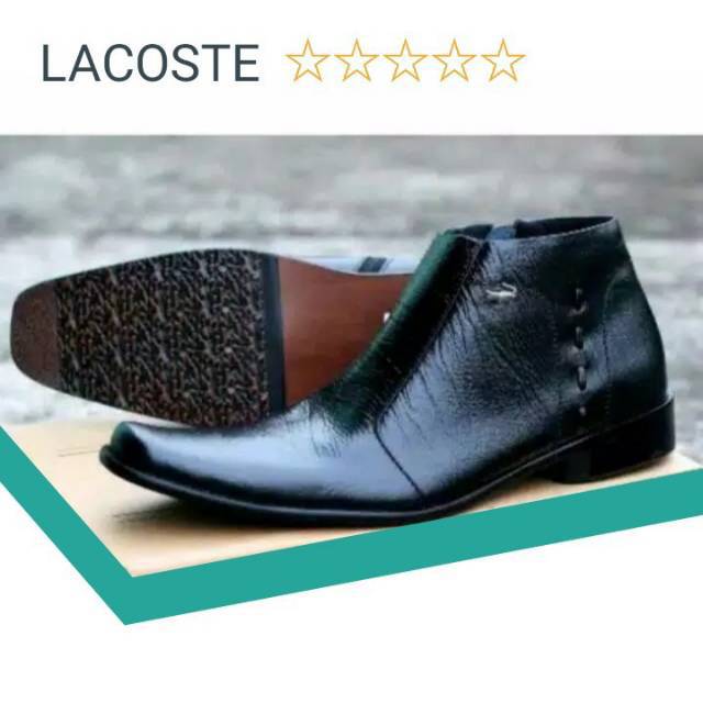 (Bayar Ditempat) TS Sepatu Pantofel Pria Kulit Asli Formal Lacoste Alves Cowok Kerja Kantor Pesta