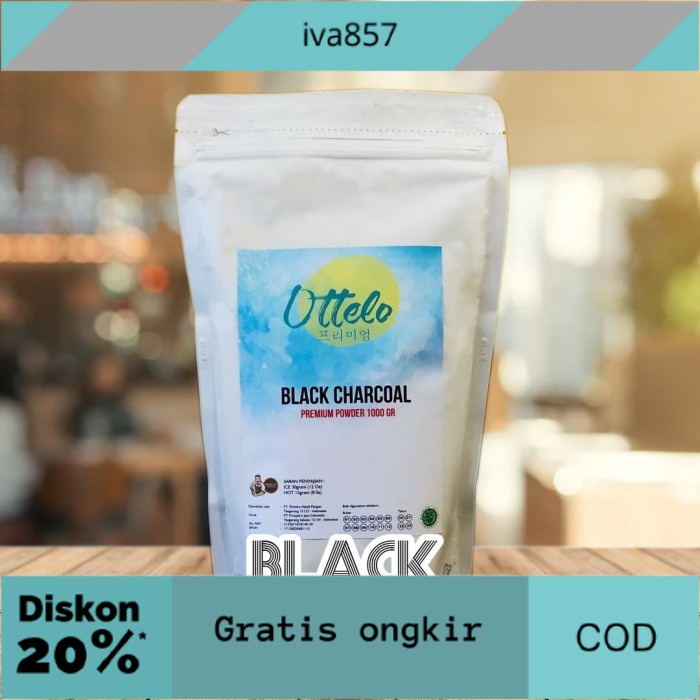 

PROMO Black Charcoal 1000 Gram Bubuk Minuman Premium merk Ottelo Halal GRATIS ONGKIR