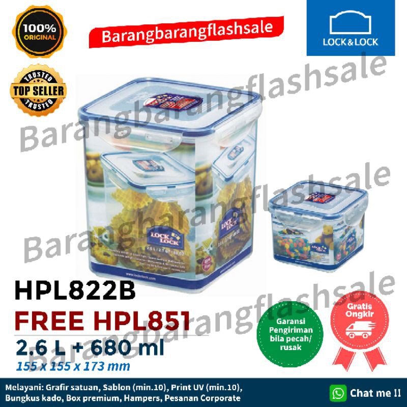 Lock n Lock Food Container 2.6L HPL822B toples murah