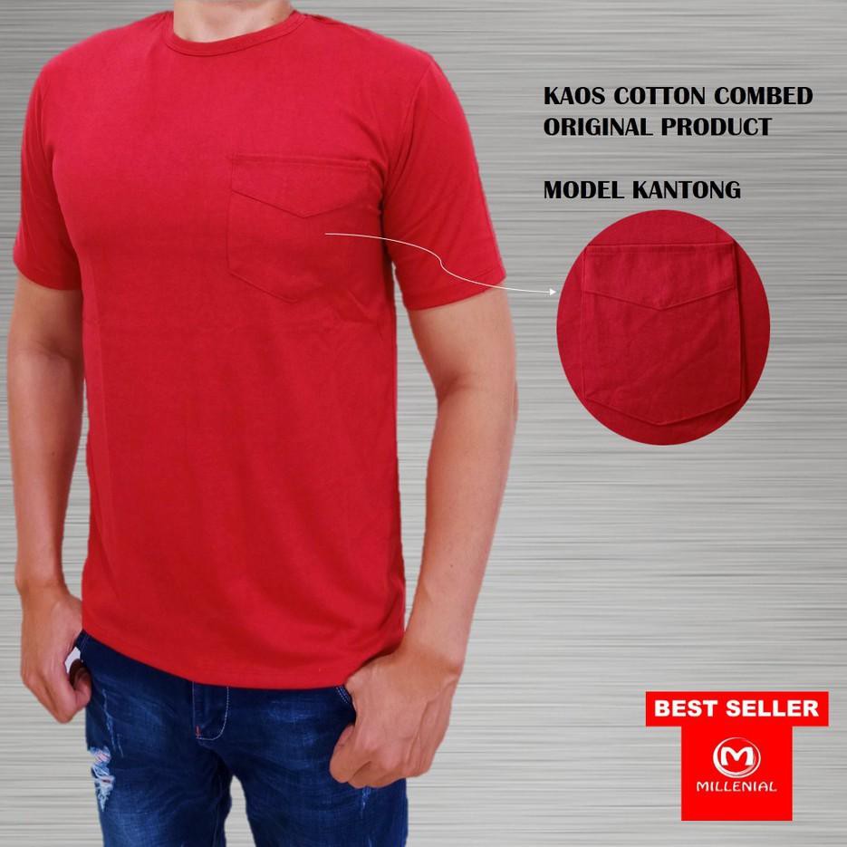 Produk Terbaru.. KAOS POLOS COTTON COMBED MODEL KANTONG/KAOS PRIA/BAJU PRIA/FASHION PRIA TERBARU/K