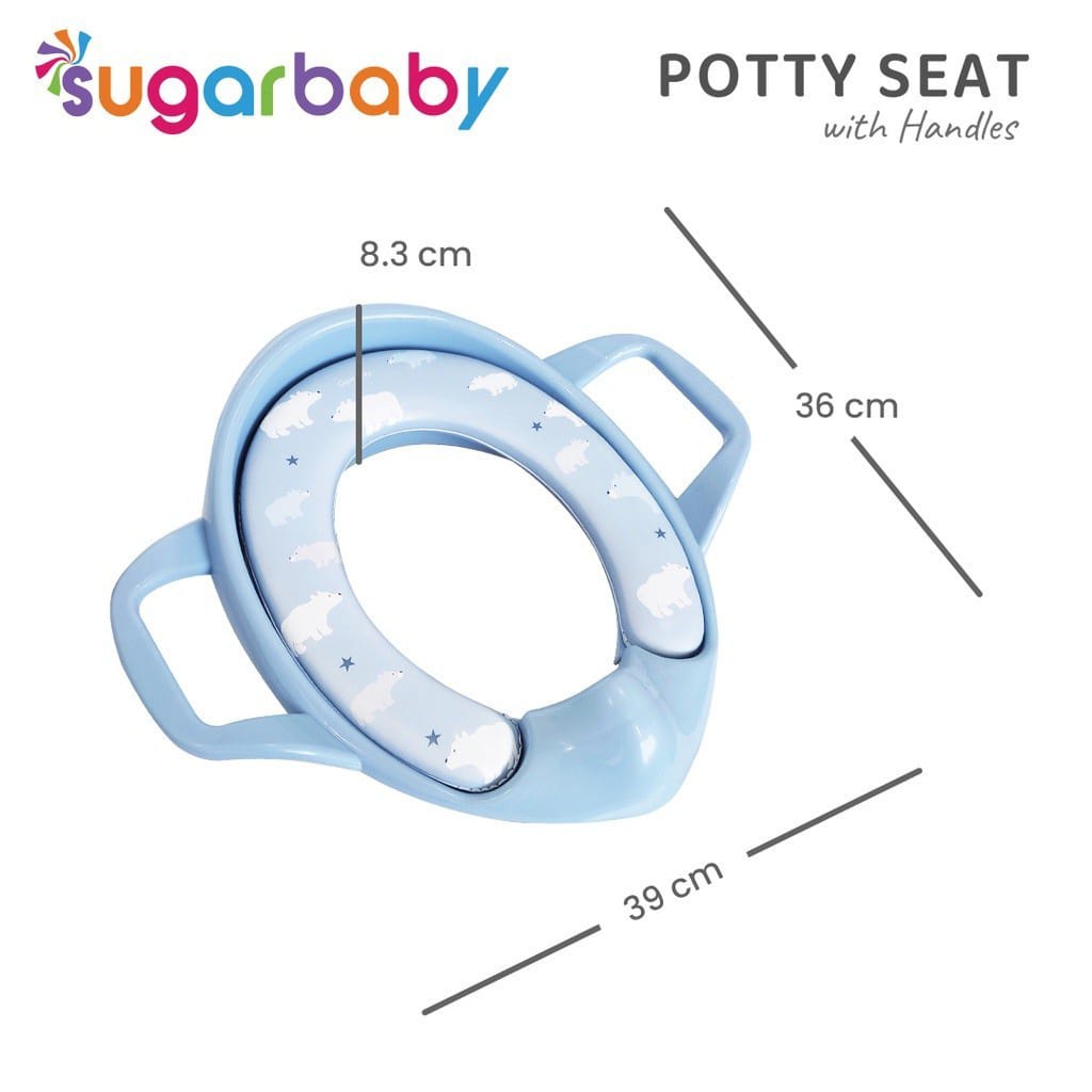 Sugar Baby Potty Seat Toilet Training With Handles &amp; Splash Guard / Dudukan Toilet Anak