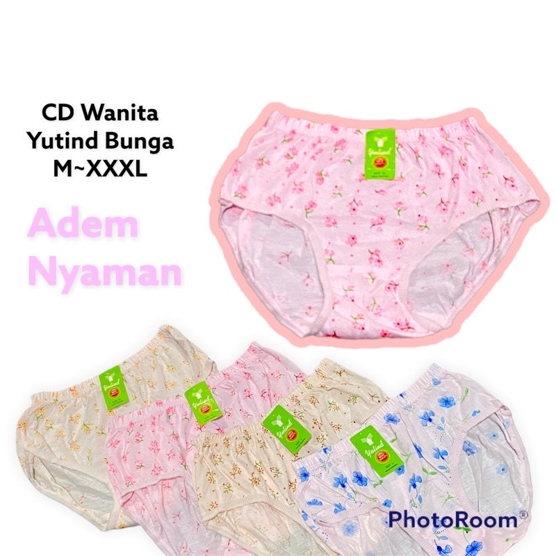 CD Celana Dalam Wanita Yutin Bunga Katun