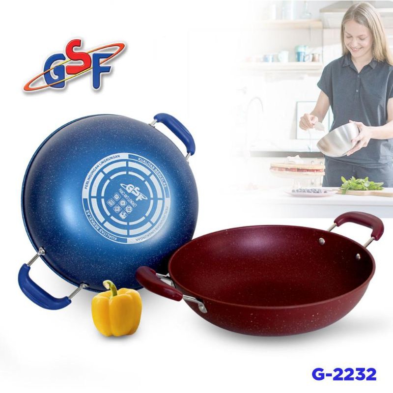 WAJAN WARNA MARBLE GSF 32CM G-2232 / G 2232 / G2232