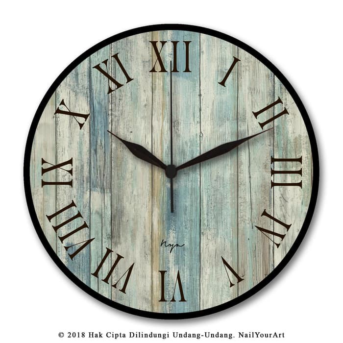 Jam Dinding Vintage - NYA Wall Clock - Uk.30X30 CM - Sweep Movement