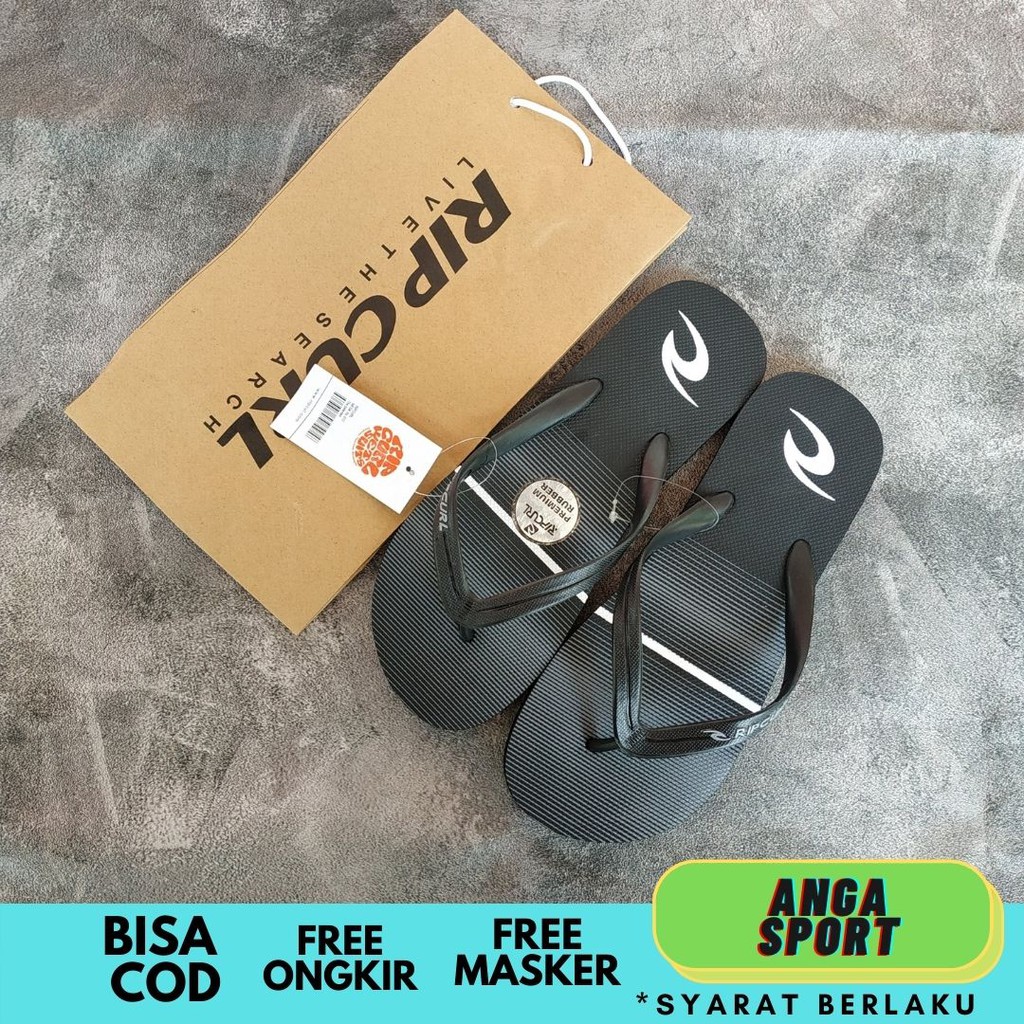 SANDAL JEPIT RIPCURL PRIA / SENDAL DISTRO COWOK CASUAL / SENDAL SURFING PANTAI MOTIF GARIS ABU