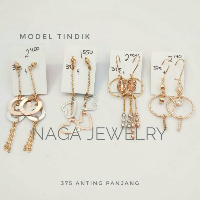 Anting dewasa emas setengah tua