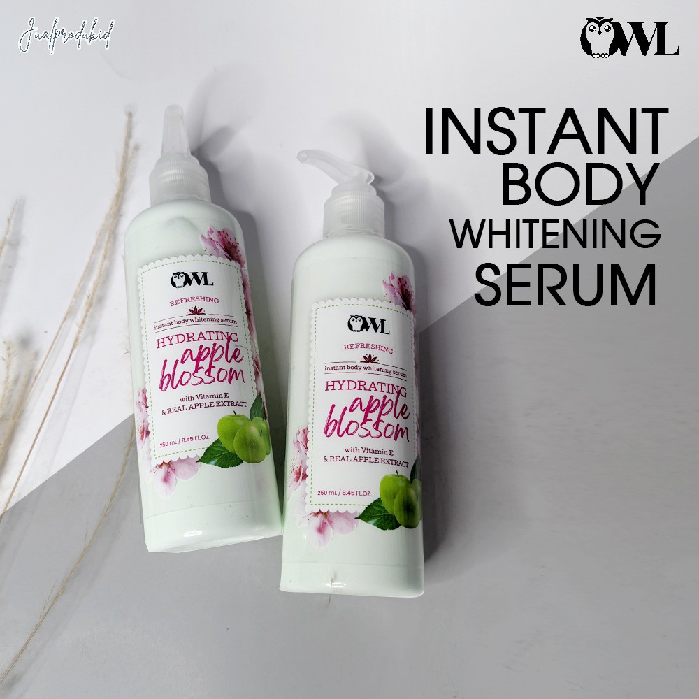 OWL Instant Body Whitening Serum Hydrating Apple Blossom BPOM 250ML