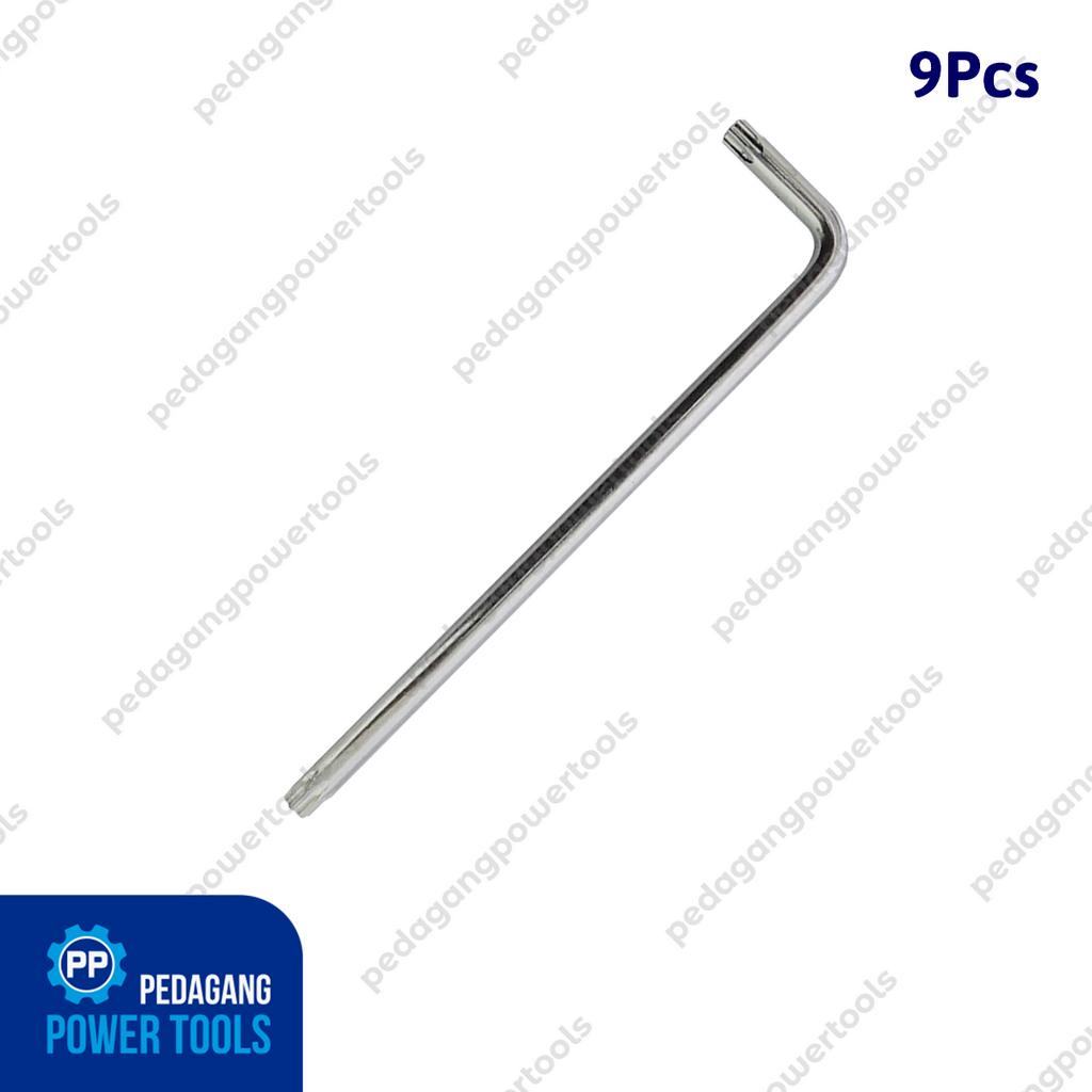 IZM Kunci L Set Panjang Bintang 9 Pcs T10-T50 Torx Long Hex Key Wrench